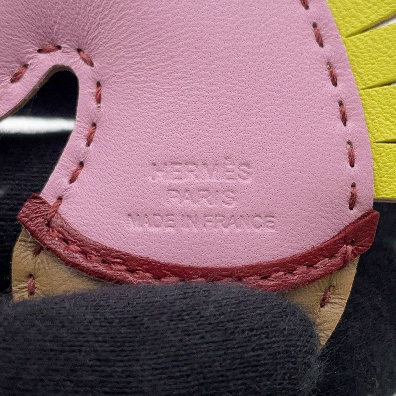 エルメス バッグチャーム ジージー カマイユ モーヴシルベストル/チャイ/ルージュグレナ ラムスキン U刻印