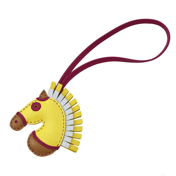 エルメス バッグチャーム ジージー カマイユ ライム/チャイ/ローズパープル/ブルーブリュム ラムスキン U刻印