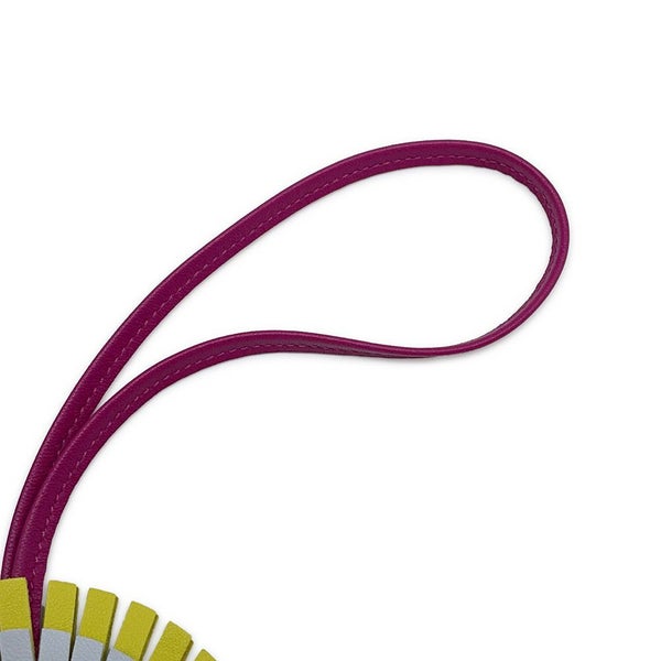 エルメス バッグチャーム ジージー カマイユ ライム/チャイ/ローズパープル/ブルーブリュム ラムスキン U刻印