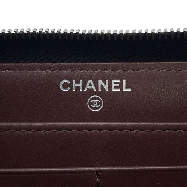 シャネル 長財布 クラシック ロング ジップ ウォレット ココマーク マトラッセ キャビアスキン AP0242 CHANEL 黒
