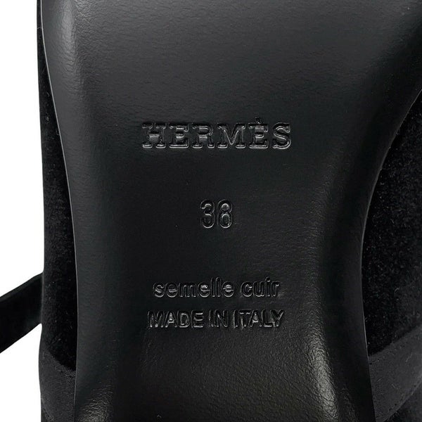 エルメス パンプス ジェーン ベロア レディースサイズ38 HERMES 靴 黒