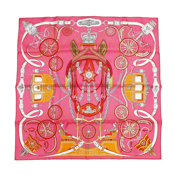 エルメス スカーフ カレ90 ステイトリ・ホイールズ HERMES