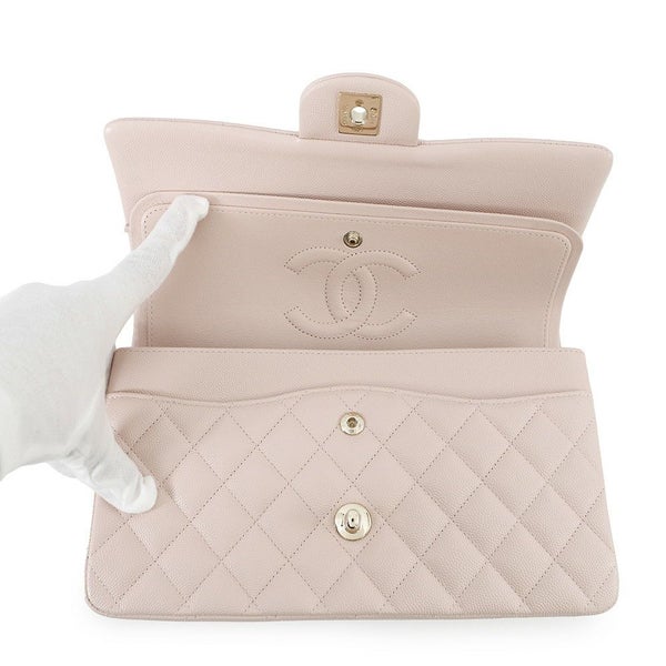 シャネル チェーンショルダーバッグ マトラッセ25 ココマーク ダブルチェーン キャビアスキン A01112 CHANEL