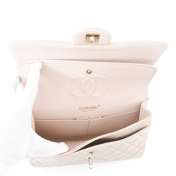 シャネル チェーンショルダーバッグ マトラッセ25 ココマーク ダブルチェーン キャビアスキン A01112 CHANEL