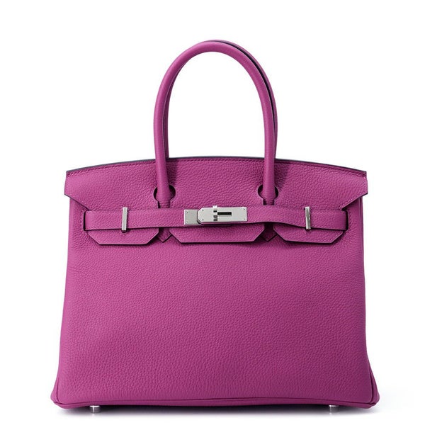 エルメス バーキン30 ローズパープル/シルバー金具 トゴ A刻印 HERMES Birkin ハンドバッグ