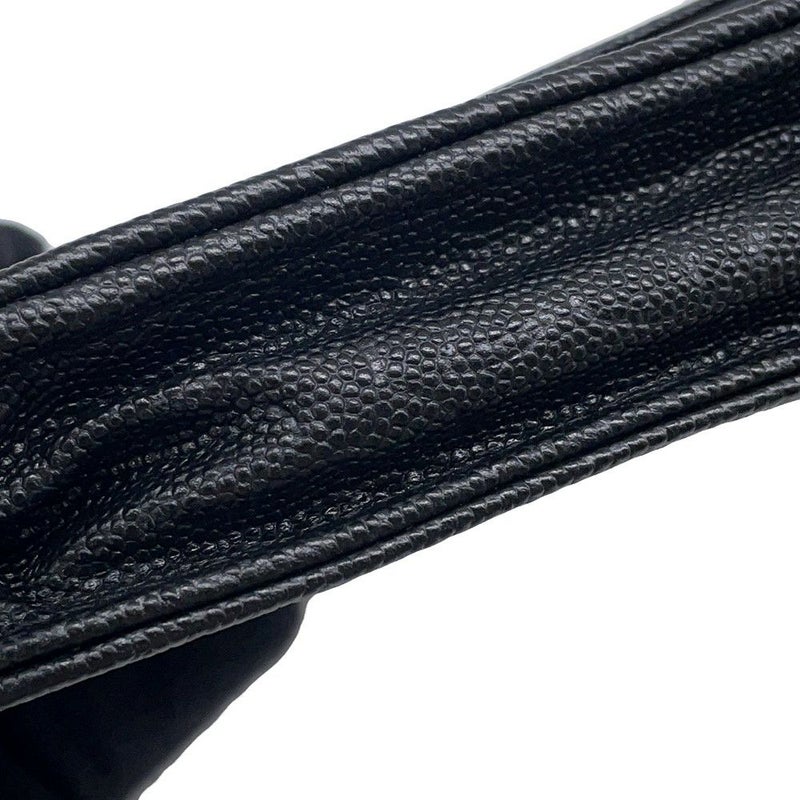 シャネル チェーンウォレット カメリア ココマーク キャビアスキン A47421 CHANEL 財布 黒