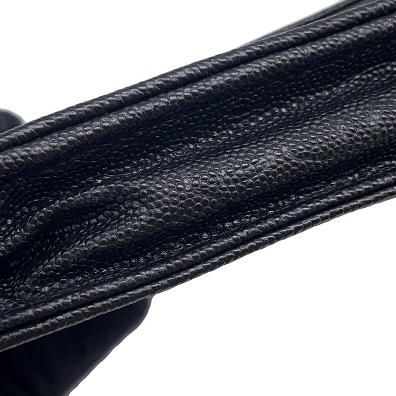 シャネル チェーンウォレット カメリア ココマーク キャビアスキン A47421 CHANEL 財布 黒