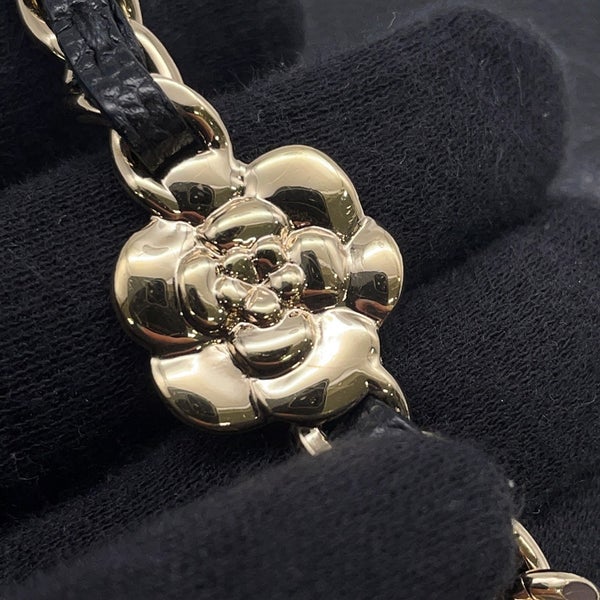 シャネル チェーンウォレット カメリア ココマーク キャビアスキン A47421 CHANEL 財布 黒