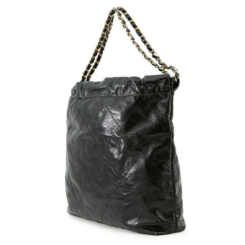 シャネル ハンドバッグ シャネル22 シャイニーカーフレザー AS3261 CHANEL ショルダーバッグ 黒