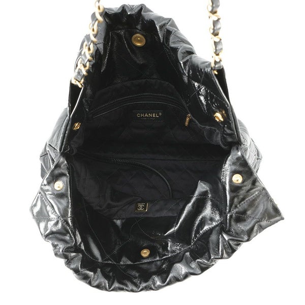 シャネル ハンドバッグ シャネル22 シャイニーカーフレザー AS3261 CHANEL ショルダーバッグ 黒