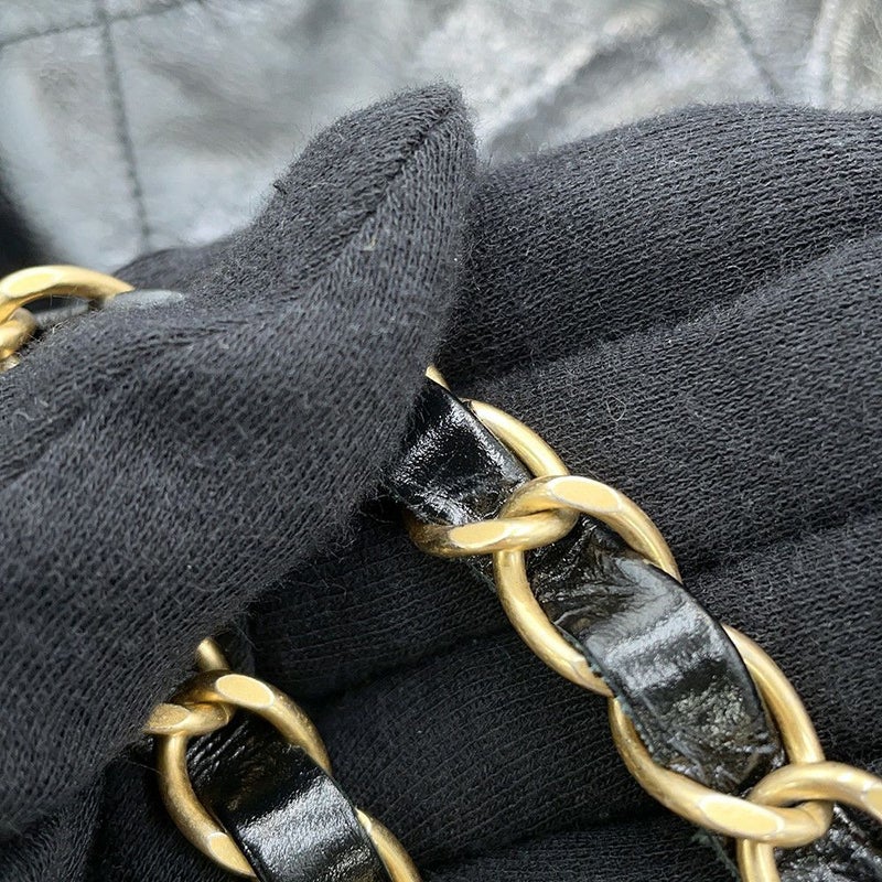 シャネル ハンドバッグ シャネル22 シャイニーカーフレザー AS3261 CHANEL ショルダーバッグ 黒