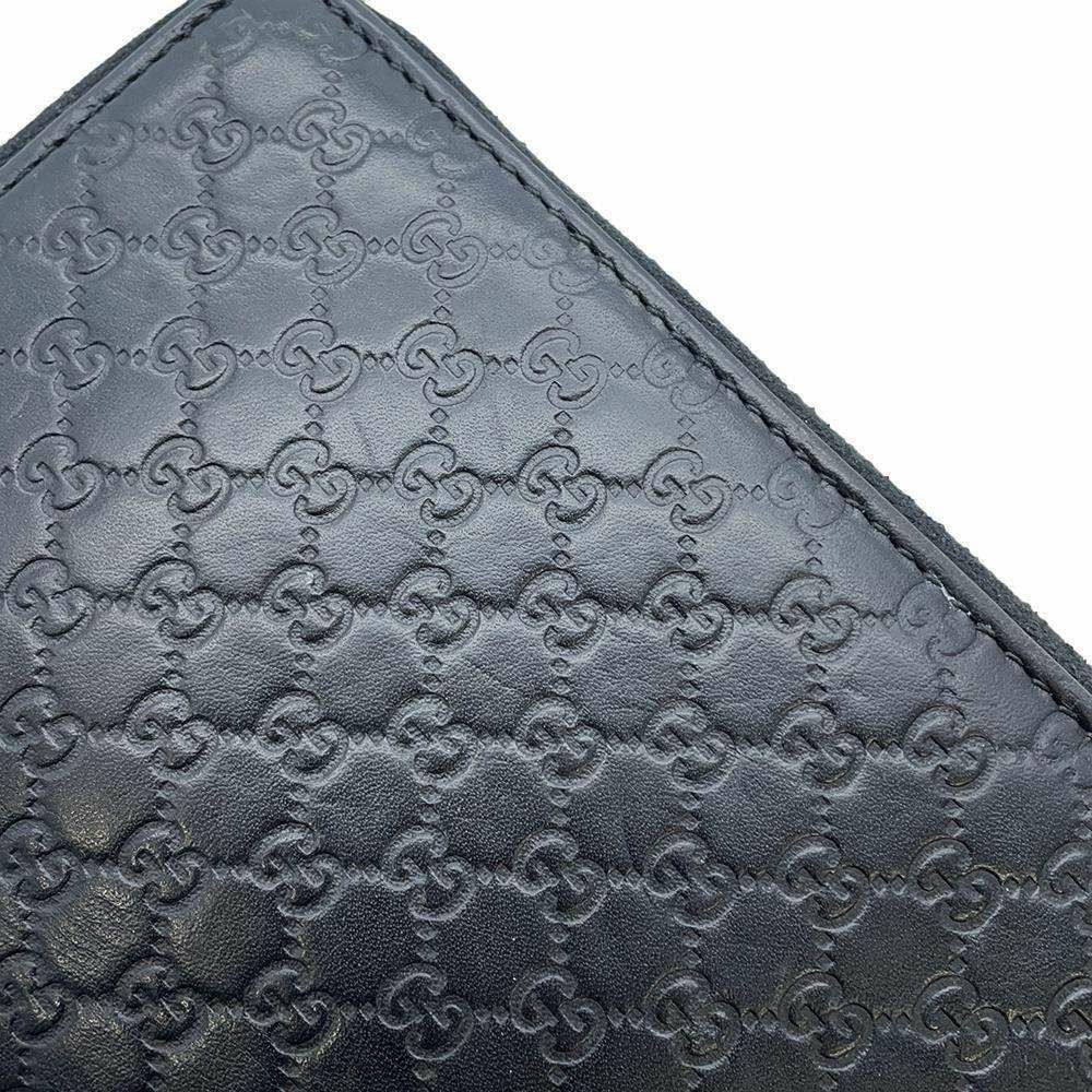 グッチ 長財布 マイクログッチシマ レザー 449423 GUCCI ラウンド