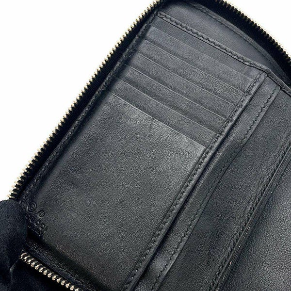 グッチ 長財布 マイクログッチシマ レザー 449423 GUCCI ラウンドファスナー 黒 アウトレット品