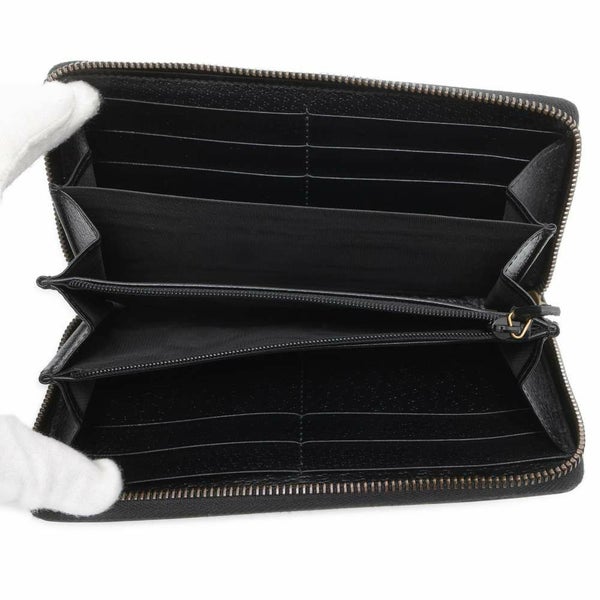 グッチ 長財布 アニマリエ レザー ジップアラウンドウォレット 523667 GUCCI 財布 ビー 蜂 黒