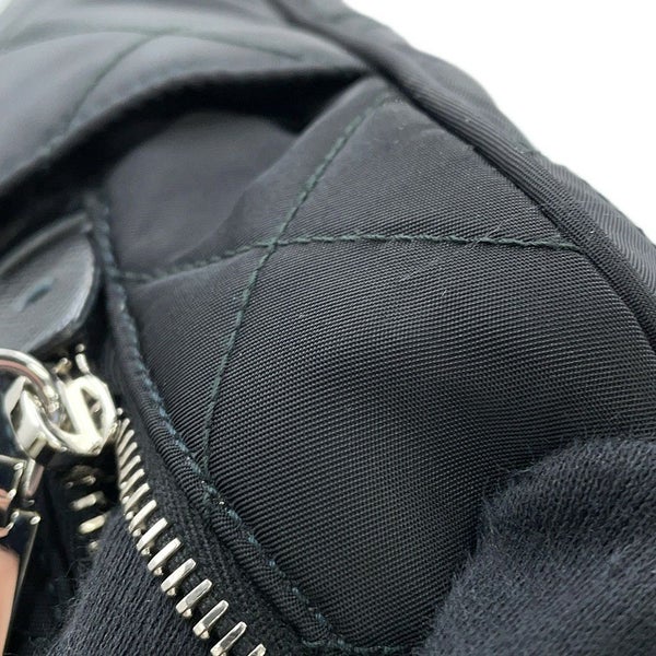 プラダ チェーンショルダーバッグ トライアングルロゴ キルティング ナイロン 1BB903 PRADA 黒