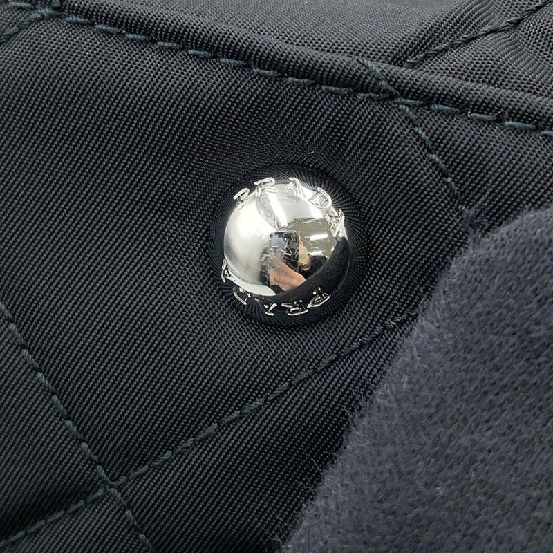 プラダ チェーンショルダーバッグ トライアングルロゴ キルティング ナイロン 1BB903 PRADA 黒