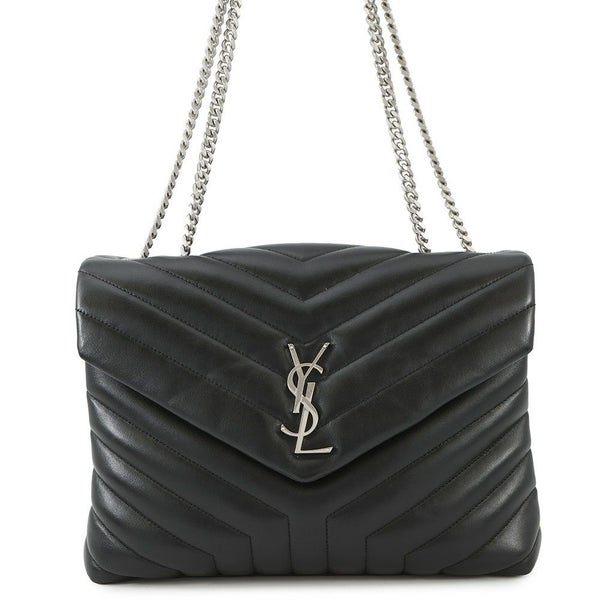 サンローランパリ チェーンショルダー バッグ ルル ミディアム レザー 574946 SAINT LAURENT PARIS 黒