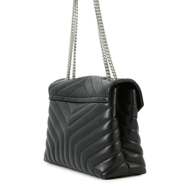 サンローランパリ チェーンショルダー バッグ ルル ミディアム レザー 574946 SAINT LAURENT PARIS 黒