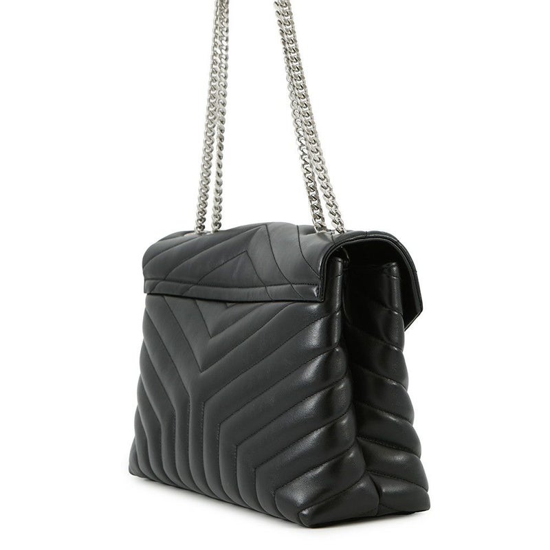 サンローランパリ チェーンショルダー バッグ ルル ミディアム レザー 574946 SAINT LAURENT PARIS 黒