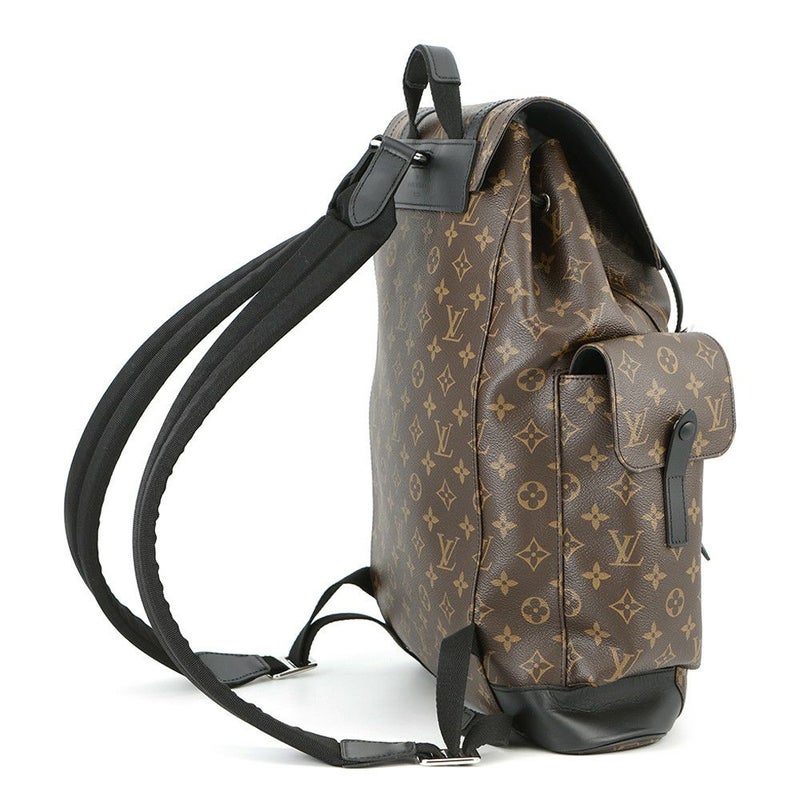 ルイヴィトン リュックサック モノグラム・マカサー クリストファーMM M43735 LOUIS VUITTON バックパック 黒 ブラック