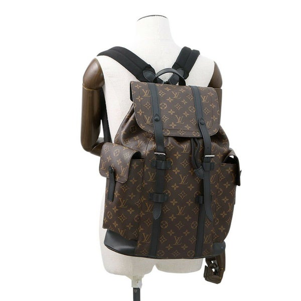 ルイヴィトン リュックサック モノグラム・マカサー クリストファーMM M43735 LOUIS VUITTON バックパック 黒 ブラック