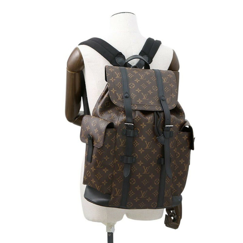 ルイヴィトン リュックサック モノグラム・マカサー クリストファーMM M43735 LOUIS VUITTON バックパック 黒 ブラック