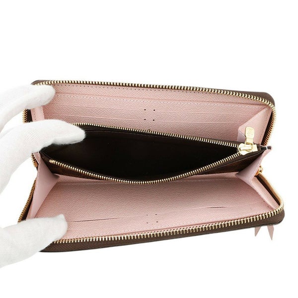 ルイヴィトン 長財布 ダミエ・エベヌ ポルトフォイユ・クレマンス N41626 ローズ・バレリーヌ