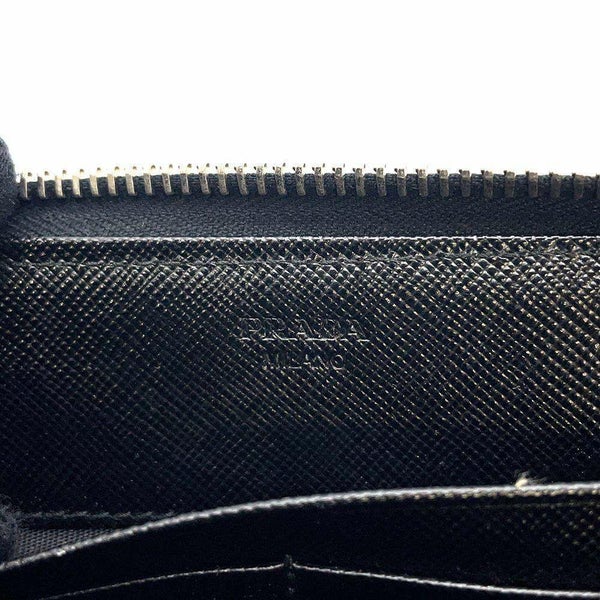 プラダ 長財布 ラウンドファスナー ビジュー スタッズ 1M0506 PRADA 財布 黒