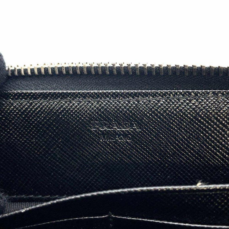 プラダ 長財布 ラウンドファスナー ビジュー スタッズ 1M0506 PRADA 財布 黒