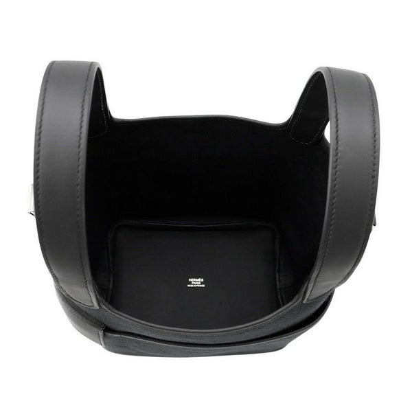 エルメス ハンドバッグ ピコタンロックPM カーゴ ブラック/シルバー金具 トワルゴエラン/スイフト K刻印 黒