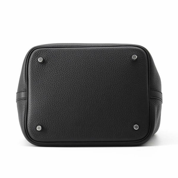 エルメス ハンドバッグ ピコタンロックMM ブラック/シルバー金具 トリヨンクレマンス W刻印トートバッグ 黒