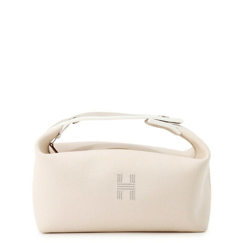 エルメス ポーチ ブリッド・ア・ブラックPM ベージュ/シルバー金具 キャンバス HERMES バッグ 小物入れ