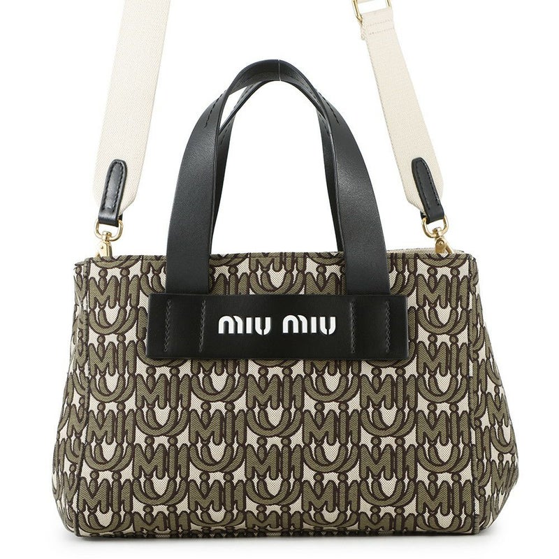ミュウミュウ ハンドバッグ MIU EVERYWHERE キャンバス 5BA085 Miu Miu 2way 日本限定