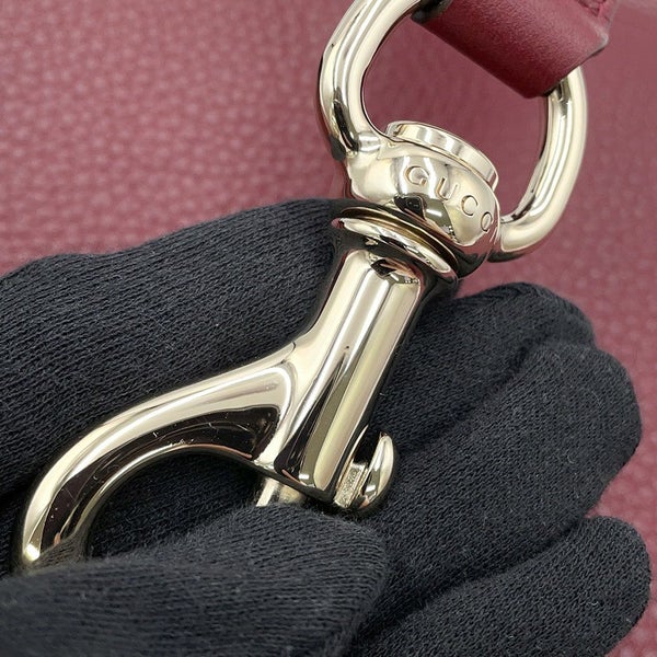 グッチ ショルダーバッグ GUCCI B ミディアム レザー 820169 GUCCI 2way ボルドー