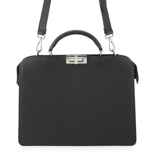 フェンディ ハンドバッグ ピーカブー アイシーユー ミディアム レザー 7VA529 FENDI 2way ビジネスバッグ 黒