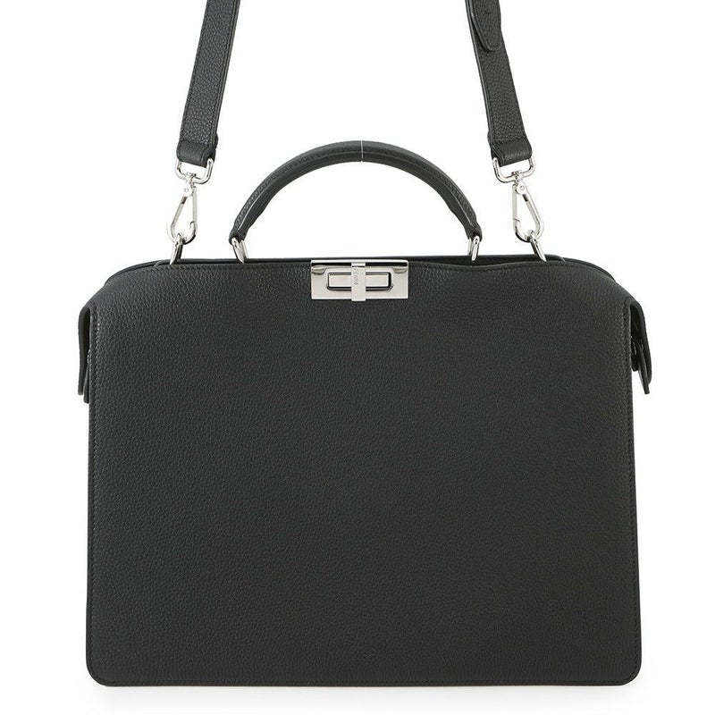 フェンディ ハンドバッグ ピーカブー アイシーユー ミディアム レザー 7VA529 FENDI 2way ビジネスバッグ 黒