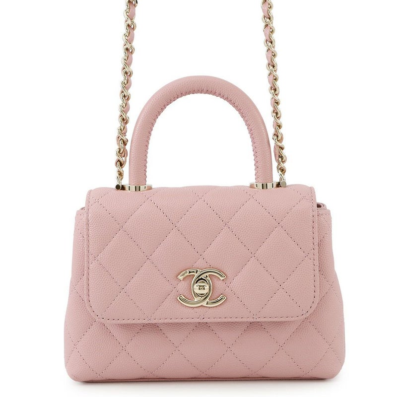 シャネル ハンドバッグ マトラッセ ココハンドル ミニミニ キャビアスキン AP4244 2wayチェーンショルダー