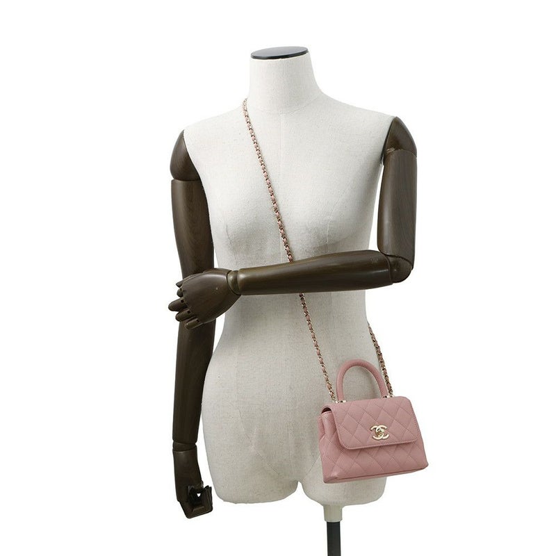 シャネル ハンドバッグ マトラッセ ココハンドル ミニミニ キャビアスキン AP4244 2wayチェーンショルダー
