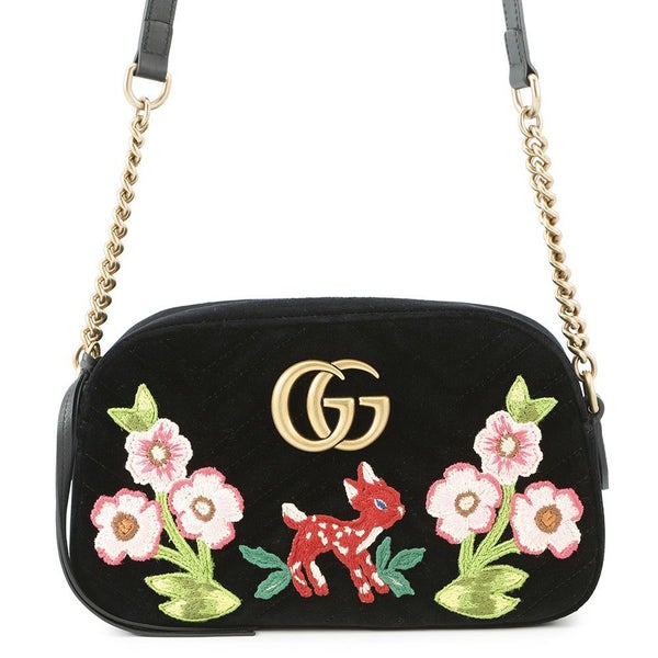 グッチ ショルダーバッグ GGマーモント バンビ ベロア 447632 GUCCI 黒