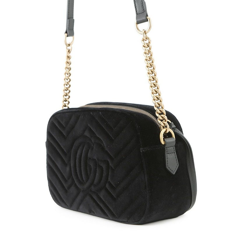グッチ ショルダーバッグ GGマーモント バンビ ベロア 447632 GUCCI 黒