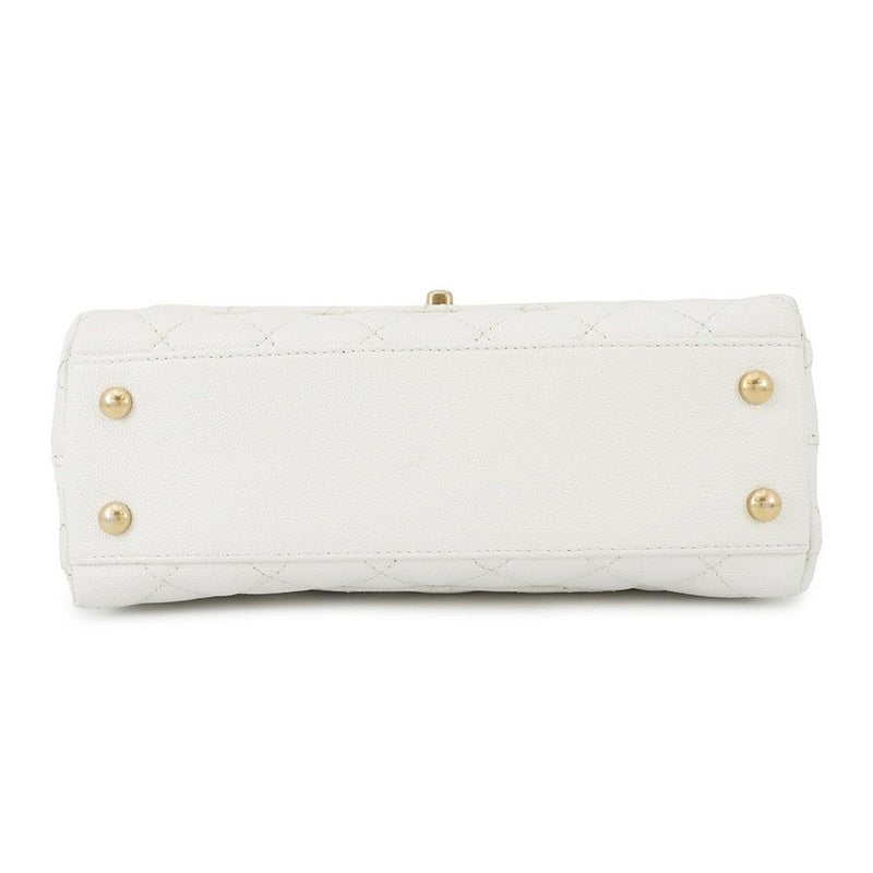 シャネル ハンドバッグ マトラッセ ココマーク ココハンドル キャビアスキン A92990 CHANEL 2way 白