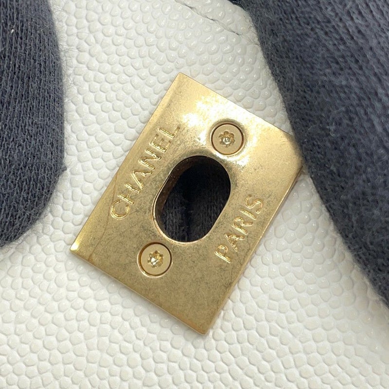 シャネル ハンドバッグ マトラッセ ココマーク ココハンドル キャビアスキン A92990 CHANEL 2way 白