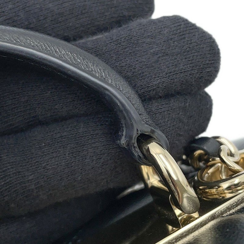 シャネル チェーンショルダーバッグ マトラッセ ココマーク バニティバッグ ラムスキン AP1472 CHANEL 黒