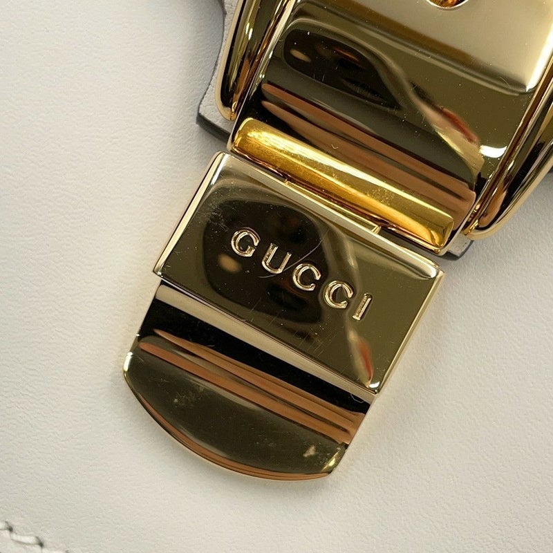 グッチ ショルダーバッグ シルヴィ レザー 421882 GUCCI 2way リボン 白