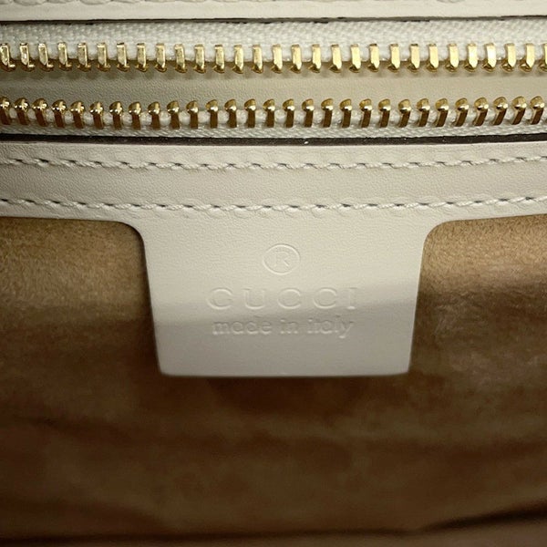 グッチ ショルダーバッグ シルヴィ レザー 421882 GUCCI 2way リボン 白