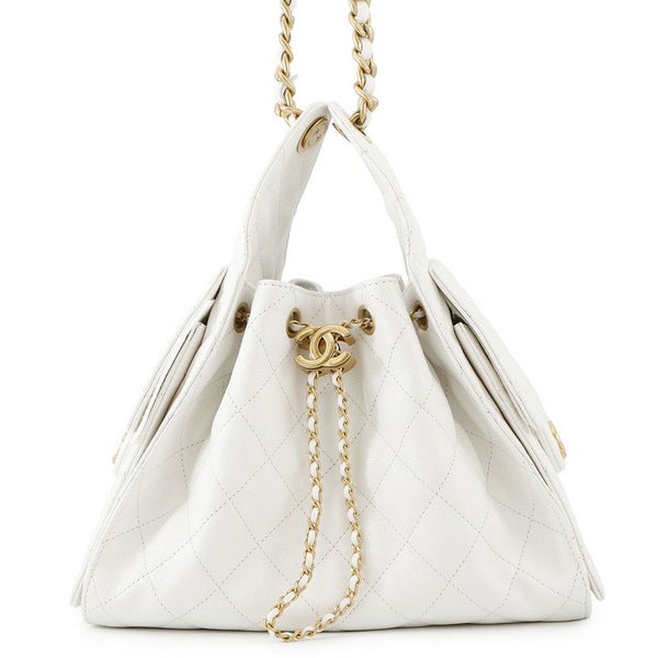 シャネル チェーンショルダーバッグ CHANEL25 スモール キャビアスキン AS5293 CHANEL バッグ 白