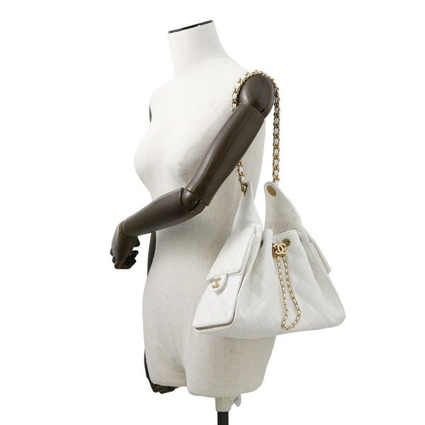 シャネル チェーンショルダーバッグ CHANEL25 スモール キャビアスキン AS5293 CHANEL バッグ 白