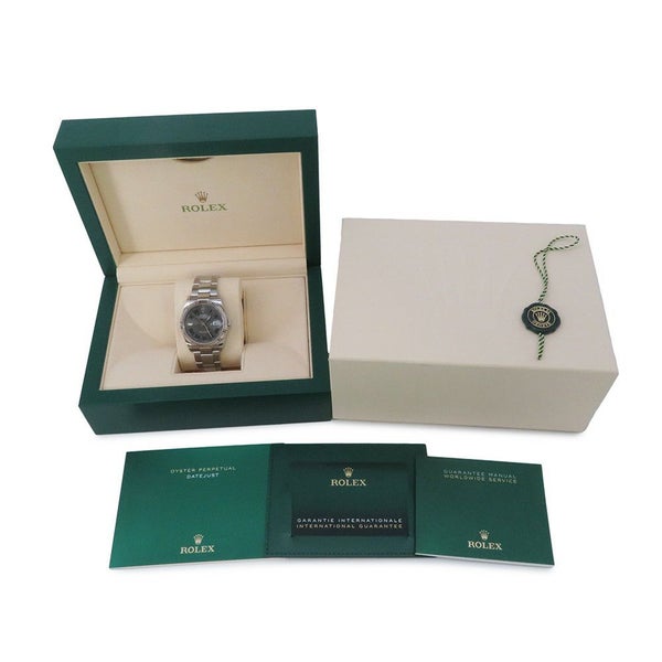 ロレックス デイトジャスト36 SS/K18WG ランダムシリアル ルーレット 126234 ROLEX 腕時計 スレート文字盤