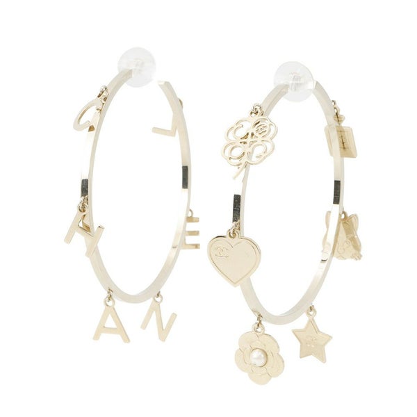 シャネル ピアス フープ ロゴ アイコン クローバー No5 ハート カメリア B17B CHANEL アクセサリー