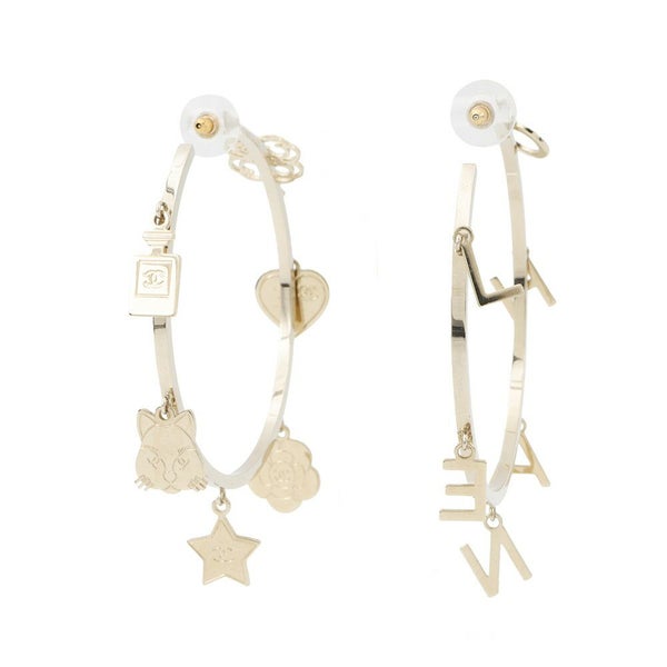 シャネル ピアス フープ ロゴ アイコン クローバー No5 ハート カメリア B17B CHANEL アクセサリー